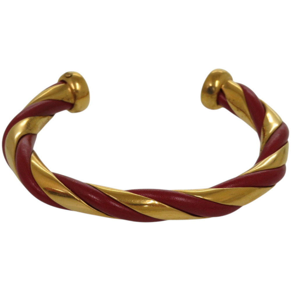 HERMES Red Leather Bracelet